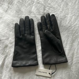 COPY - Leather gloves in charcoal grey